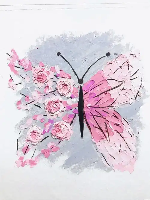 油画棒蝴蝶唯美