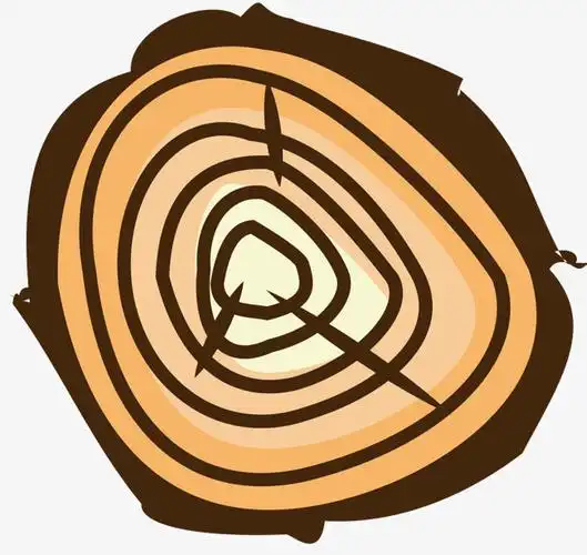 卡通购物袋卡通深色描边树木年轮