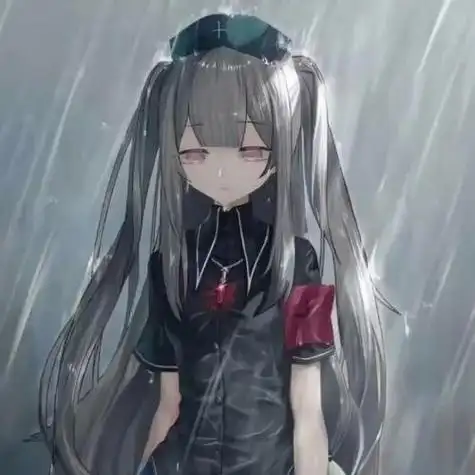 伤感女生头像动漫 哭泣 雨中