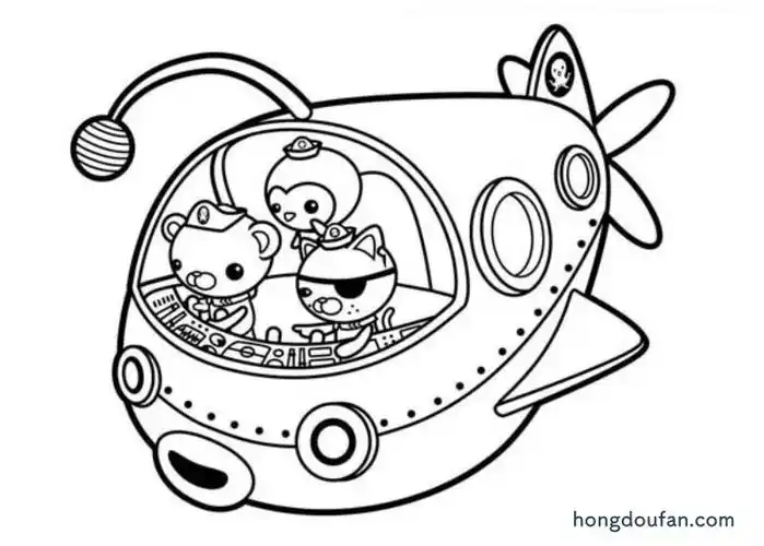 11张孩子们最喜欢的动画片《海底小纵队》幼儿涂色图片下载-红豆饭小