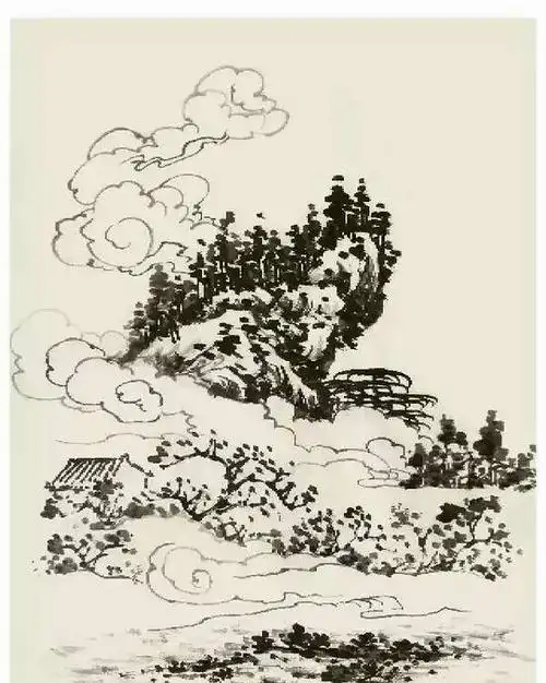 国画山水云的勾染画法