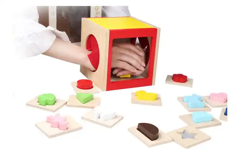 盲拼盒触摸暗箱宝宝触觉板蒙氏感官教具形状配对游戏儿童益智玩具