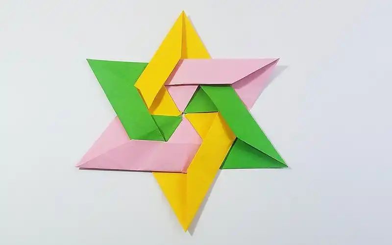 教你折纸六角星,简单漂亮,儿童很喜欢