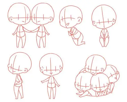设计秀#姿势参考素材——q版动漫人物篇!