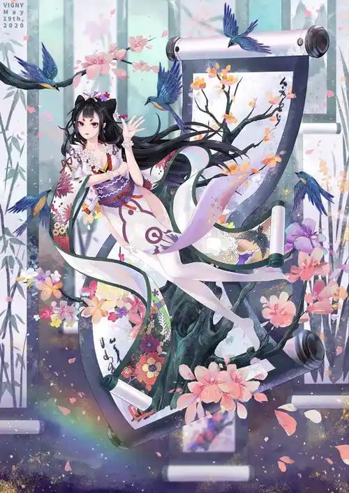 花鸟卷nnvigny的阴阳师插画图片