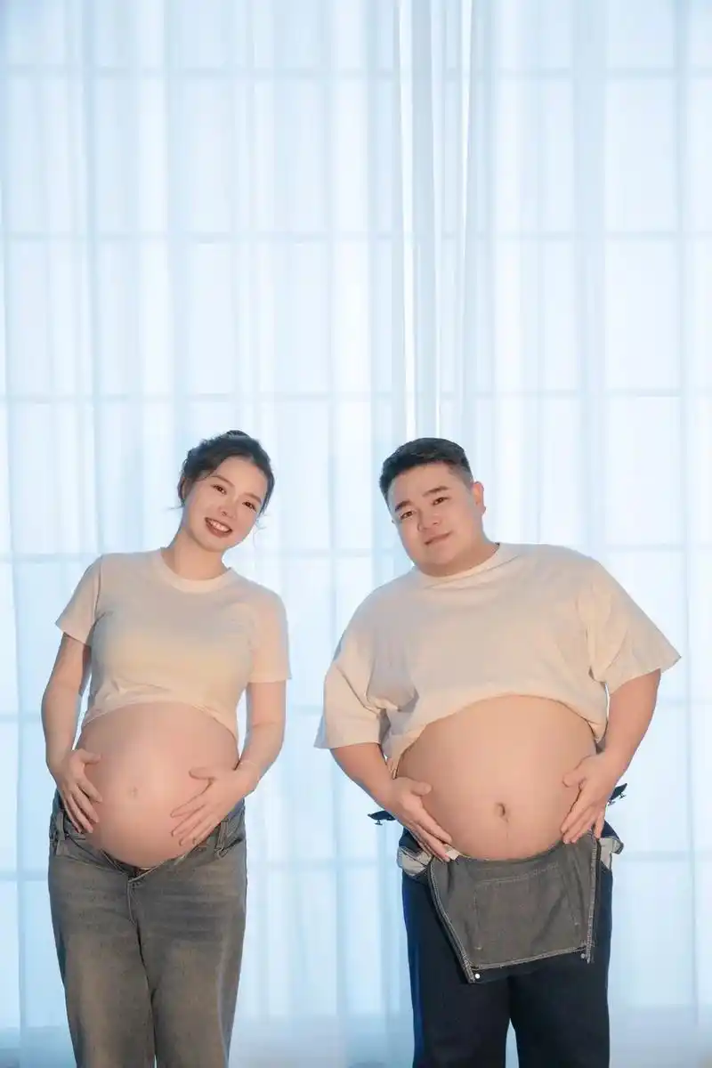 陪老婆一起怀孕的美好时光,双胞胎呦#孕期留念 #一路绿灯迎接 - 抖音