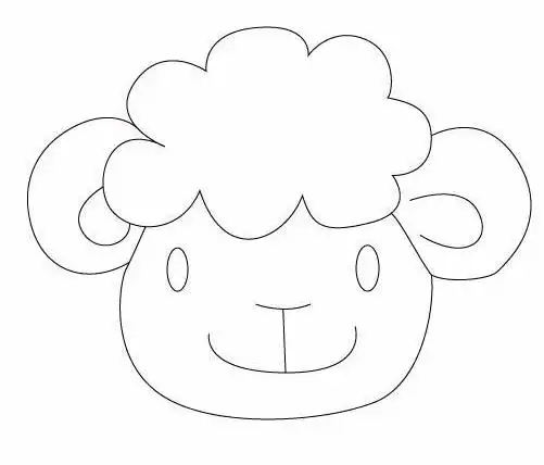 羊头正面简笔画画法