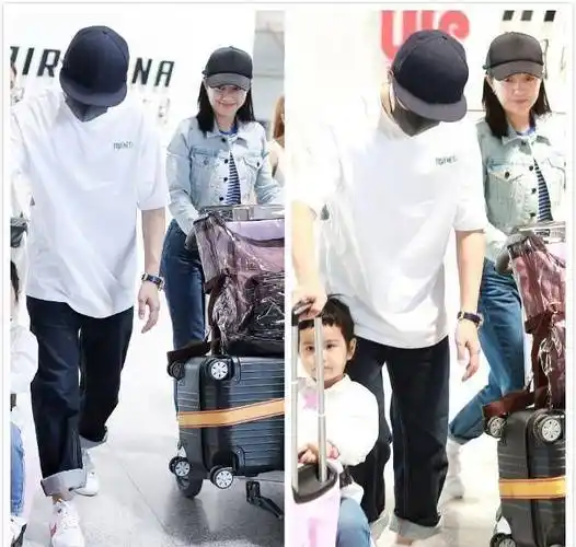 原创包文婧一家低调出街小女儿包饺子真是越来越可爱了看着好乖巧