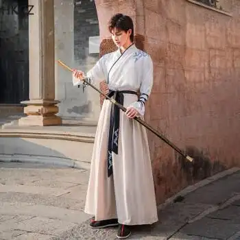 hkcz新品改良古风汉服公子款魏晋风汉服男装公子古装书生古风帅气男士