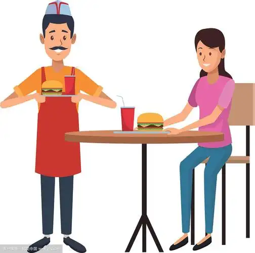 餐厅服务员卡通