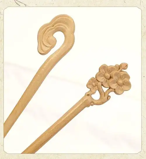 飞花 手工桃木簪子古风发簪女简约现代木质盘发钗子感头饰成品木簪