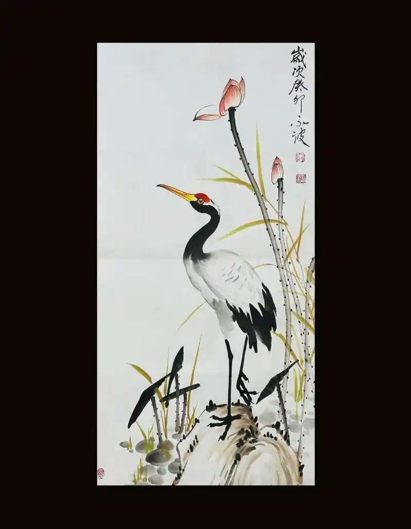 鹤集图,喜欢的朋友中午一点直播间学习#国画 #花鸟 #原创作 - 抖音