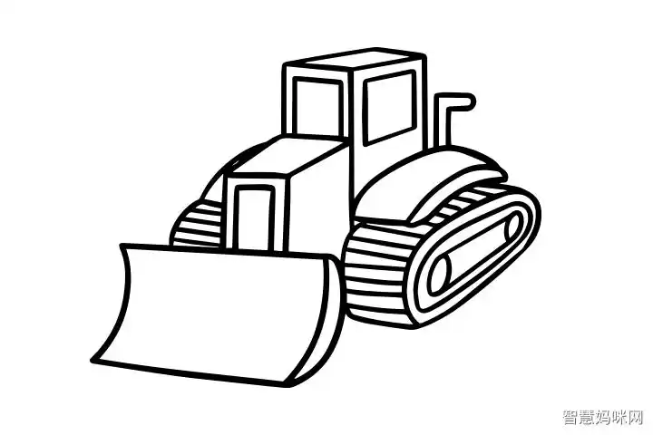 各种工程作业车的简笔画