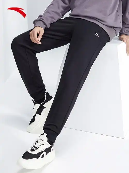 安踏加绒运动裤男2022夏季保暖针织宽松收口运动长裤