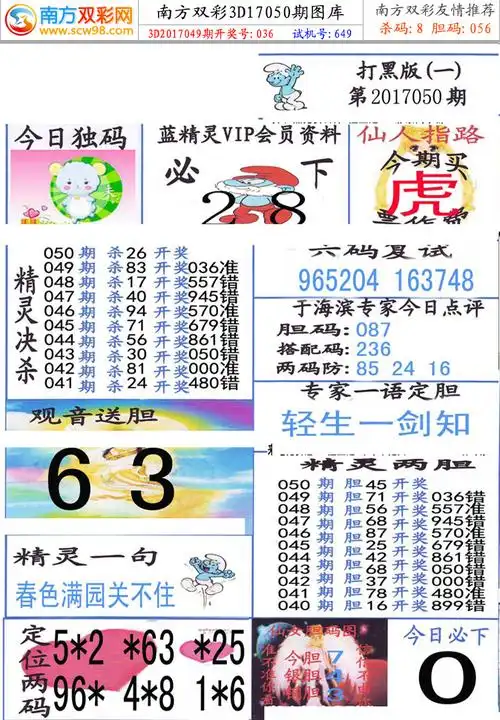 3d050期福彩3d小蓝精灵a