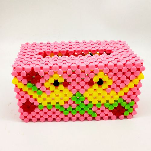 手工串珠抽纸盒客厅摆件家用汽车装饰穿珠编制纸巾盒成品材料包