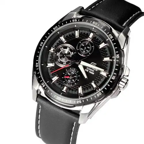 卡西欧(casio)手表四眼钢带运动石英男士手表 ef-336l-1a1