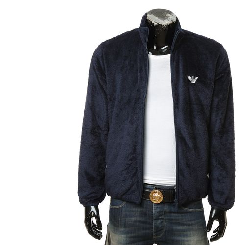 armani/阿玛尼 ea 男士刺绣鹰标毛绒保暖外套夹克 112001 2f580