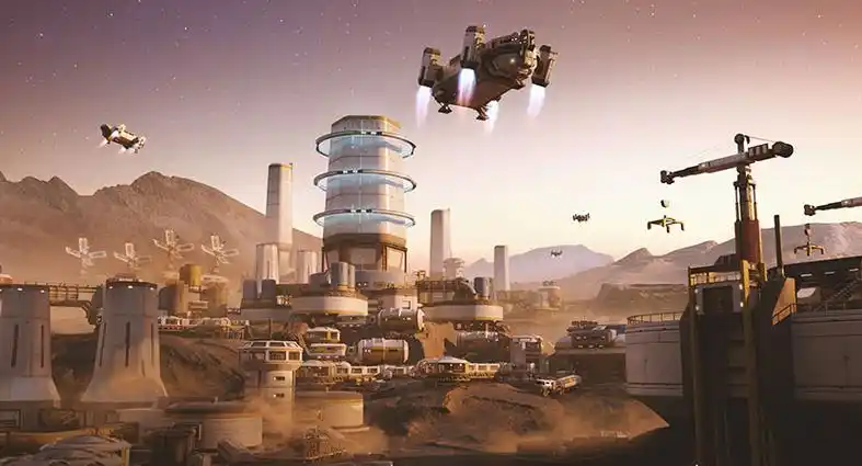 科幻外太空外星基地模型银河系场地模型太空舱模型太空基地模型yc61