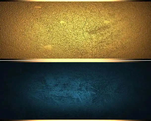 蓝色和金色油漆水泥背景