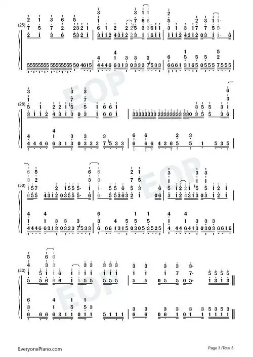 life-石纪元ed双手简谱预览3