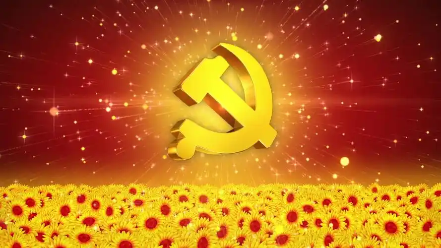 大气党标党徽舞台背景循环