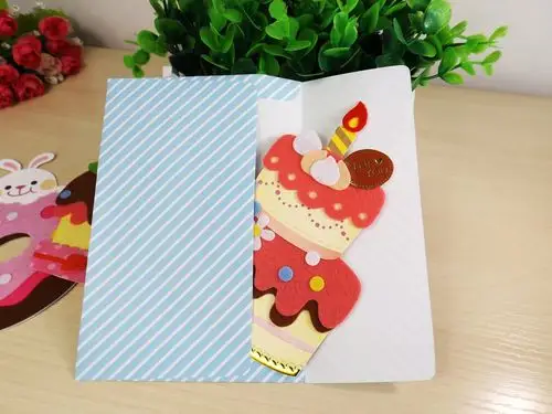 台湾四季创意手工生日祝福贺卡甜甜圈异形卡片闺蜜贺卡