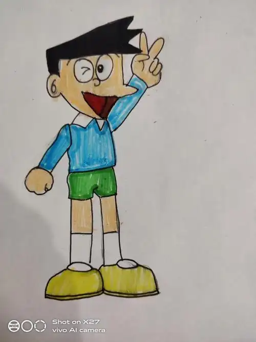 小夫怎么画简笔画小夫怎么画简笔画机器猫中的骨川小夫涂色简笔画大全