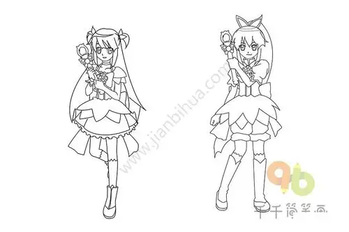 巴拉巴拉小魔仙美琪美雪简笔画