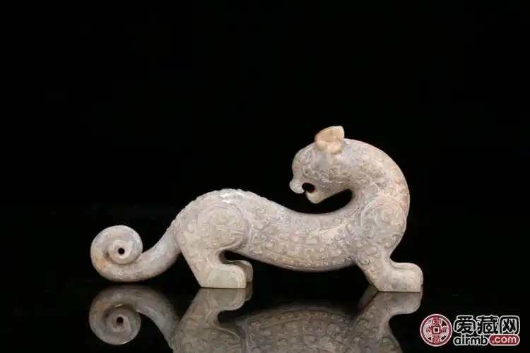 汉代:高古玉螭虎摆件 br