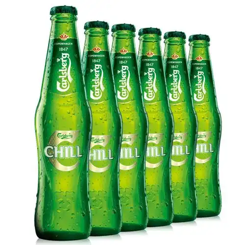 冰纯嘉士伯330ml丹麦嘉士伯carlsberg瓶装啤酒 整箱24瓶330ml