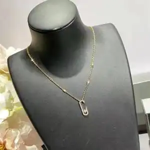 messika梅西卡项链 18k金move经典系列三钻滚动灵动双链锁骨链