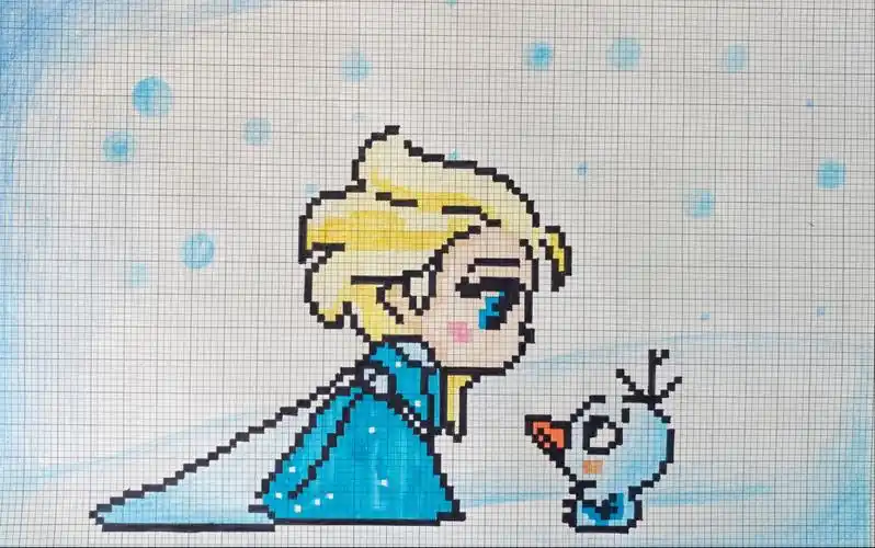 【像素画】冰雪奇缘 迪士尼公主艾莎