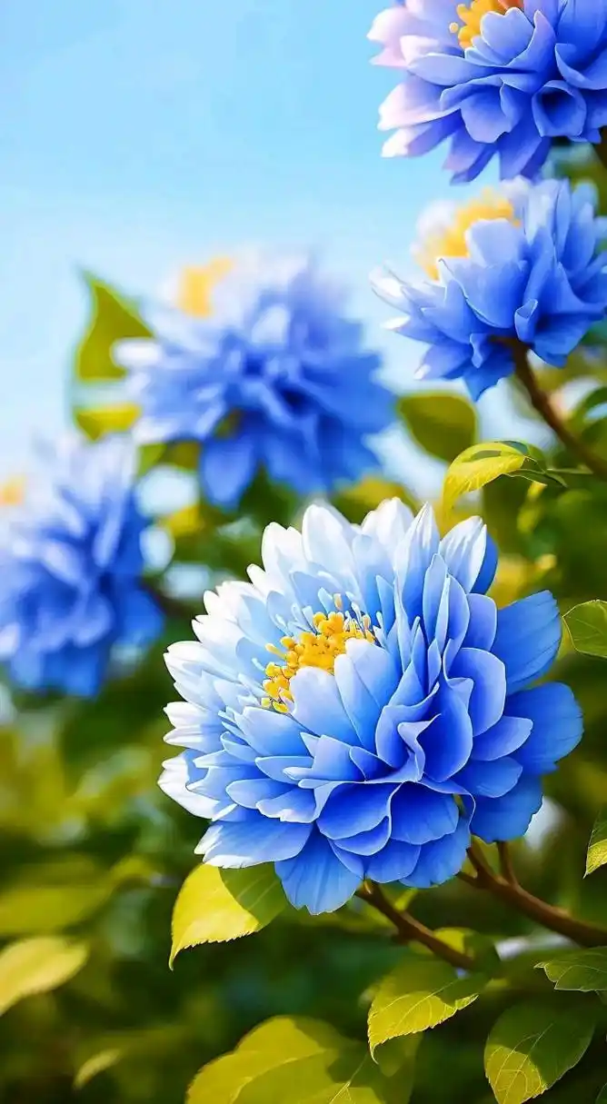 淡蓝色鲜花,淡雅清新