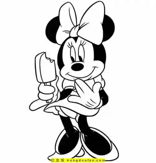 11张人气动漫角色米老鼠唐老鸭高飞卡通涂色图片-红豆饭小学生简笔画