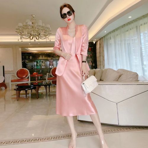 zizm御姐高冷范裙装洋气套装早秋高级感醋酸西装外套吊带裙两件套