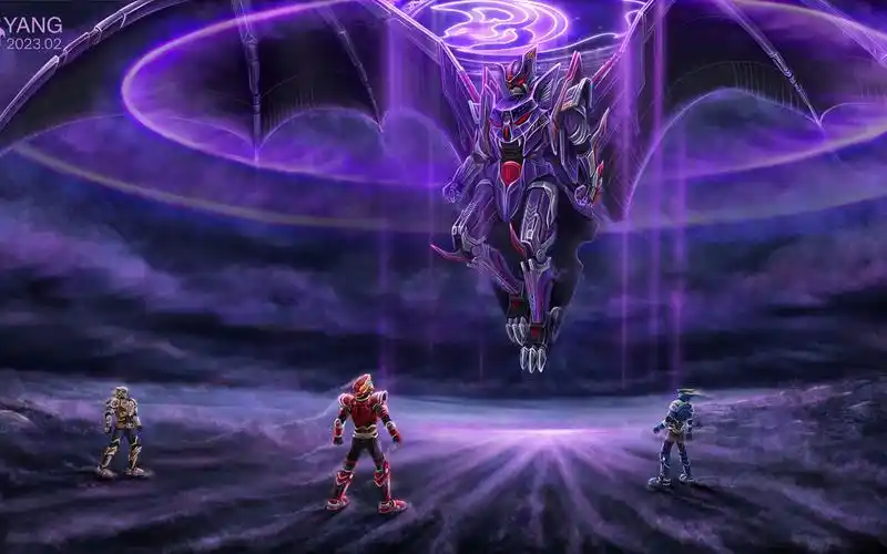 procreate超兽武装—夜凌云,,压迫感,,爷青回,,火麟飞:他好拽,我好