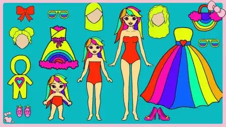 迪士尼手工剪纸:美!彩虹王国3位公主的彩虹派对,萌化少女心!