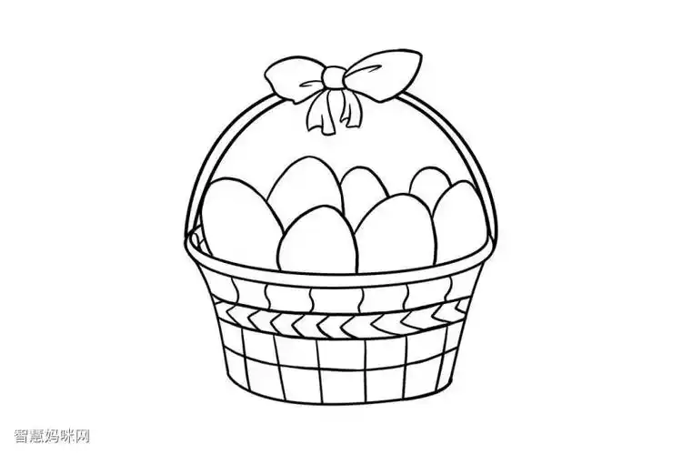 复活节彩蛋篮子怎么画