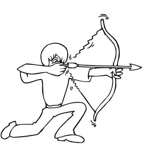 拉弓射箭的人图片简笔画图片少儿图库中国儿童资源简笔画 手绘 线稿