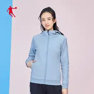 【告白价】乔丹运动服女针织女装2020春季新款连帽跑步外衣上