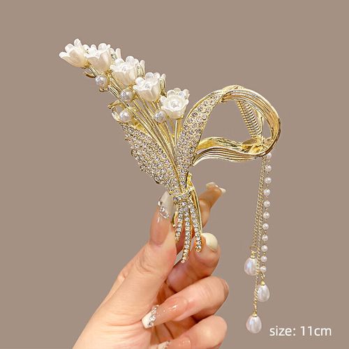 韩生生夹头发的漂亮夹子流苏金属抓夹新发夹感后脑勺鲨鱼夹发卡头 1