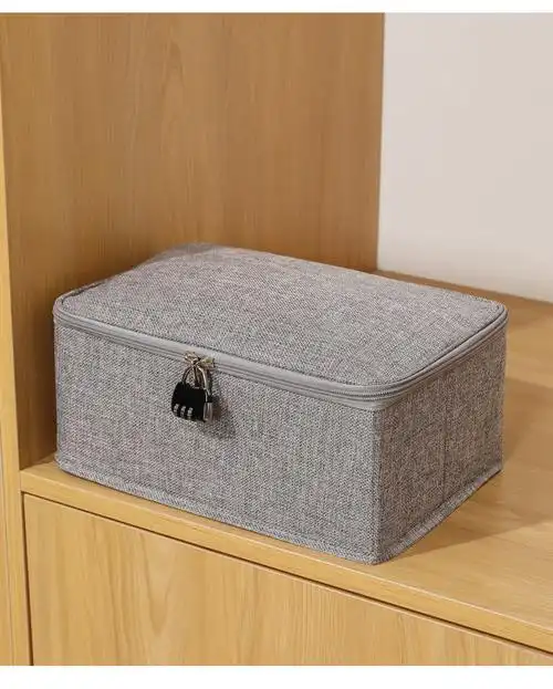 收纳带锁收纳箱家用有锁小收纳盒子大号储物箱宿舍密码箱子文件整理箱