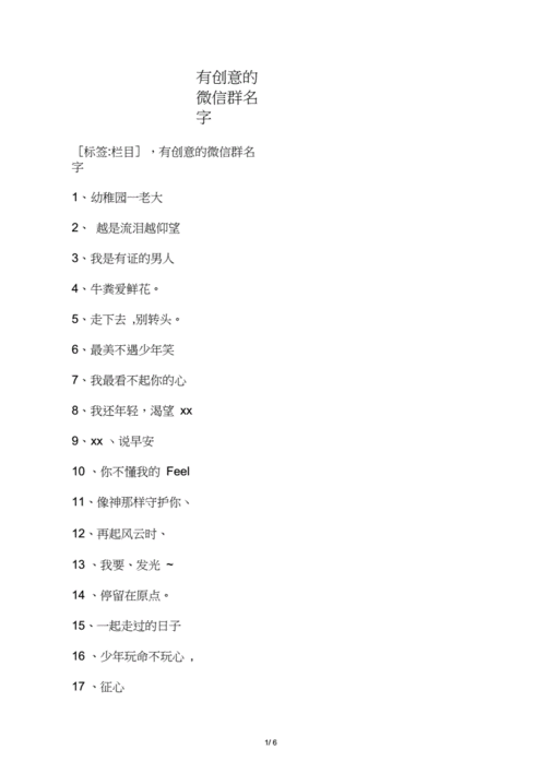 有创意的微信群名字.docx 6页
