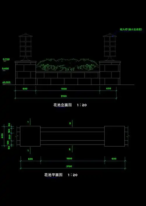 花池平面cad图纸