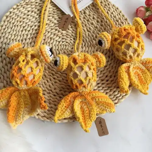 立夏端午节蛋袋蛋兜手工编织毛线金鱼蛋套蛋成品网挂脖儿童节礼物新款