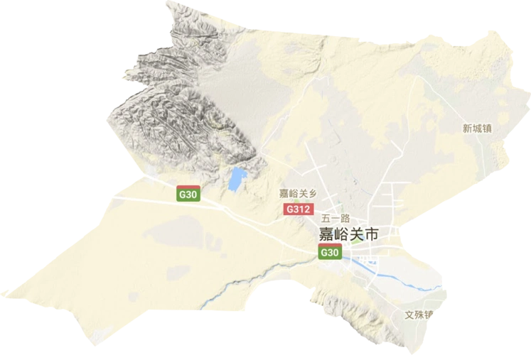 嘉峪关市高清地形地图