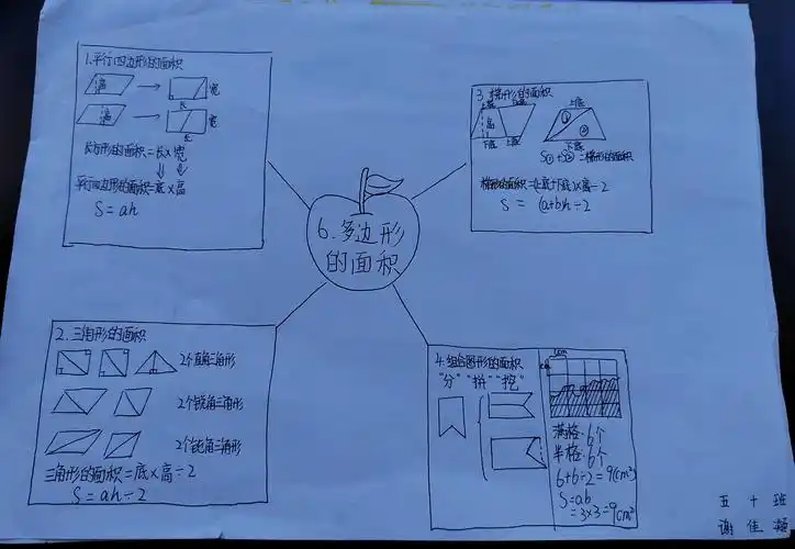 五上多边形的面积思维导图