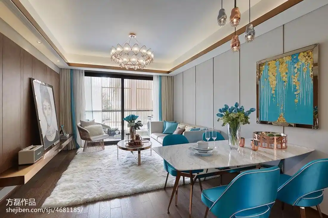 浪漫265平简约样板间客厅装修效果图