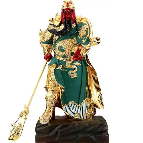 台湾纯铜鎏金关公像供奉武财神公司招财关二爷神像财神爷关羽摆件